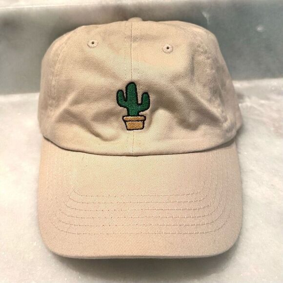 Cactus Low Profile Unstructured Six-Panel Adjustable Strapback Hat Tan OS - Picture 1 of 3